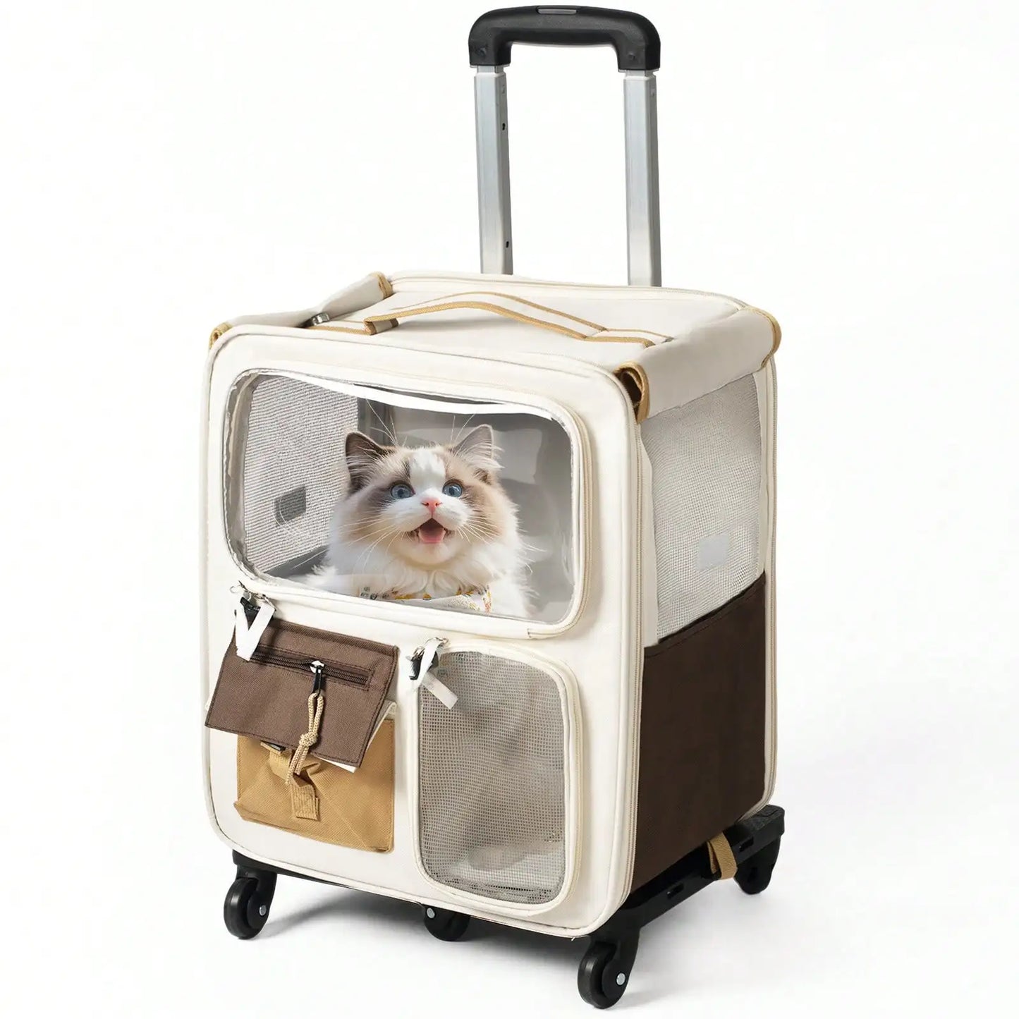 Pet Carrier On Wheels With Telescopic Handle And Window