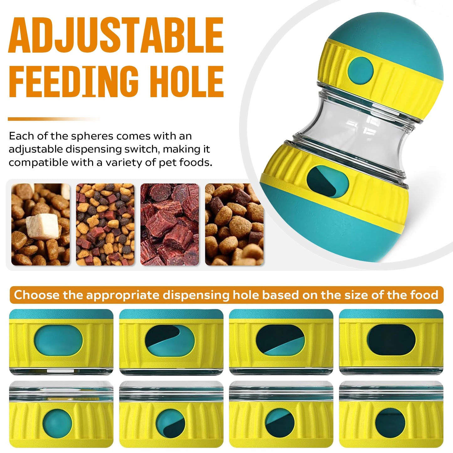 Interactive Treat Dispenser Dog Toy Ball Slow Feeder For Pets