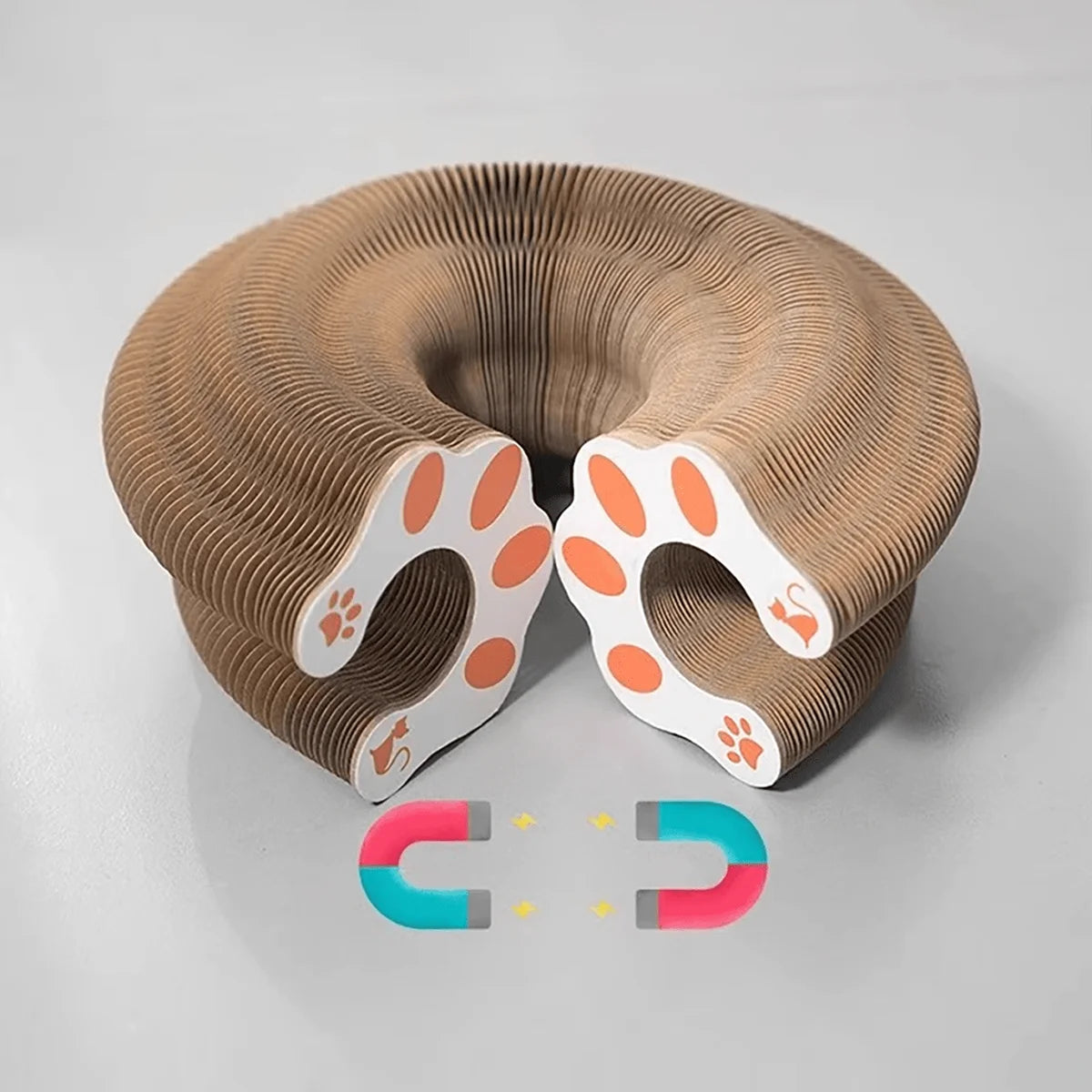 Foldable Corrugated Cat Scratcher And Ball Track Toy