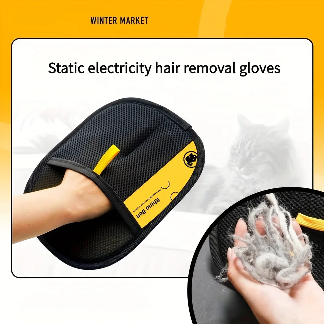 Pet Hair Removal Gloves Double Sided Grooming For Cats
