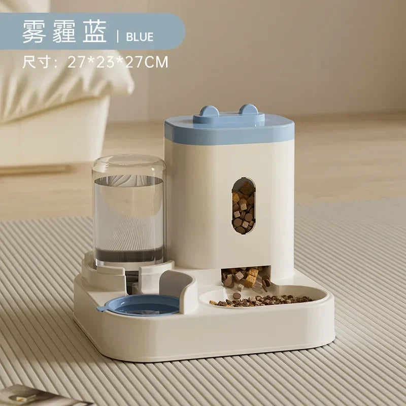 Automatic Dog Cat Feeder With Water Fountain And Ample Capacity