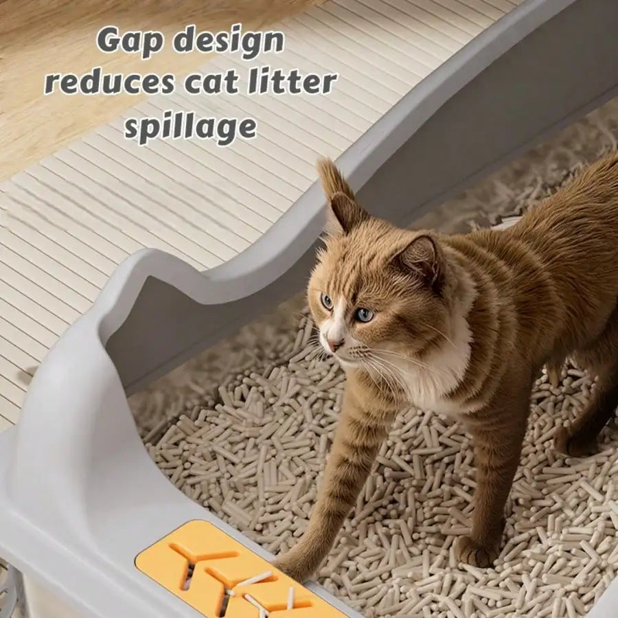 XMSJ Stainless Steel Cat Litter Box With Privacy Sides