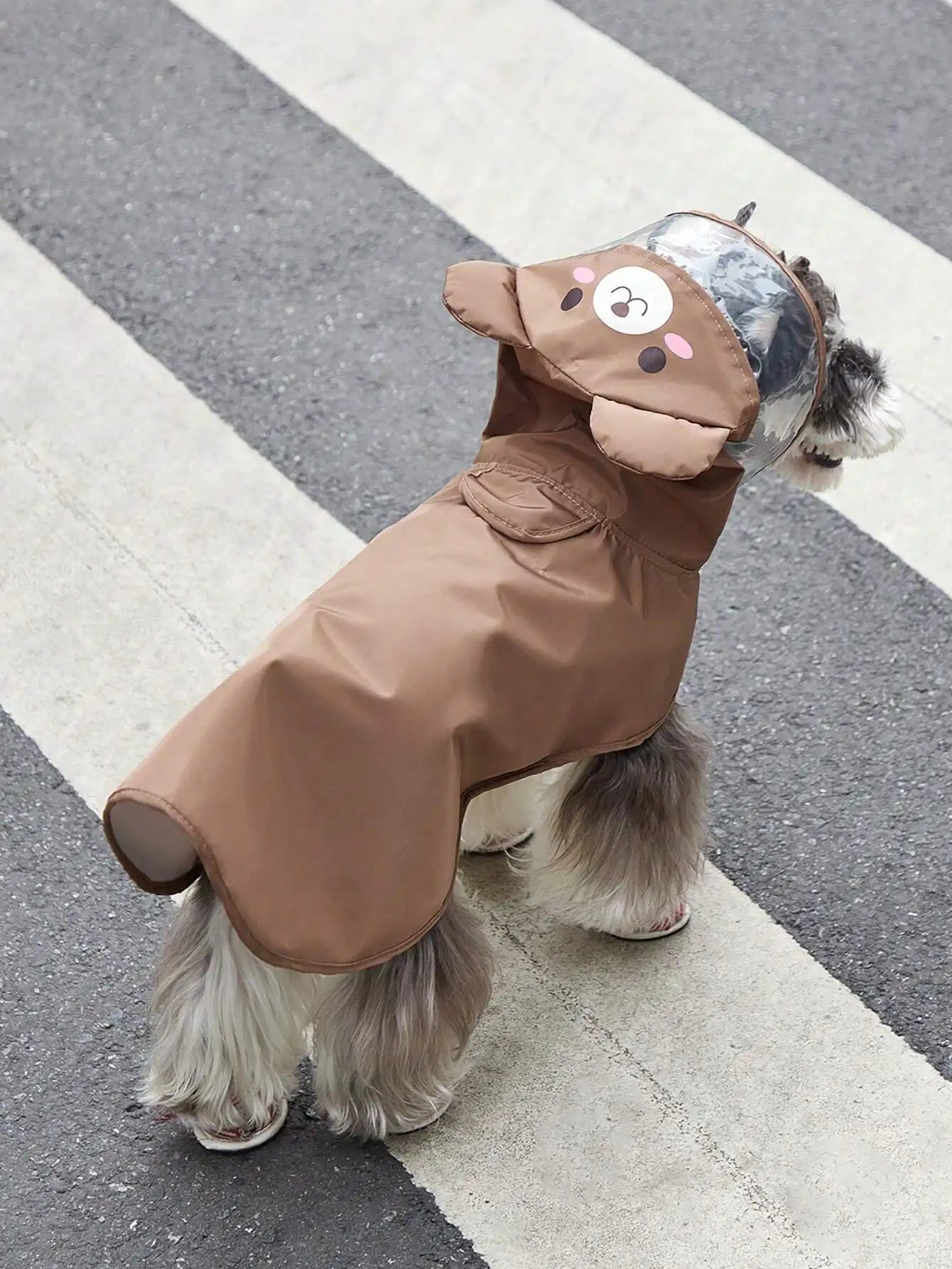 PETSIN Hooded Cartoon Bear Pet Raincoat For Dog And Cat