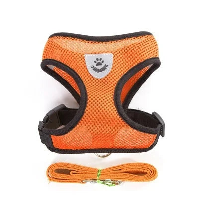 Adjustable Mesh Pet Harness With Leash Reflective For Small Dogs