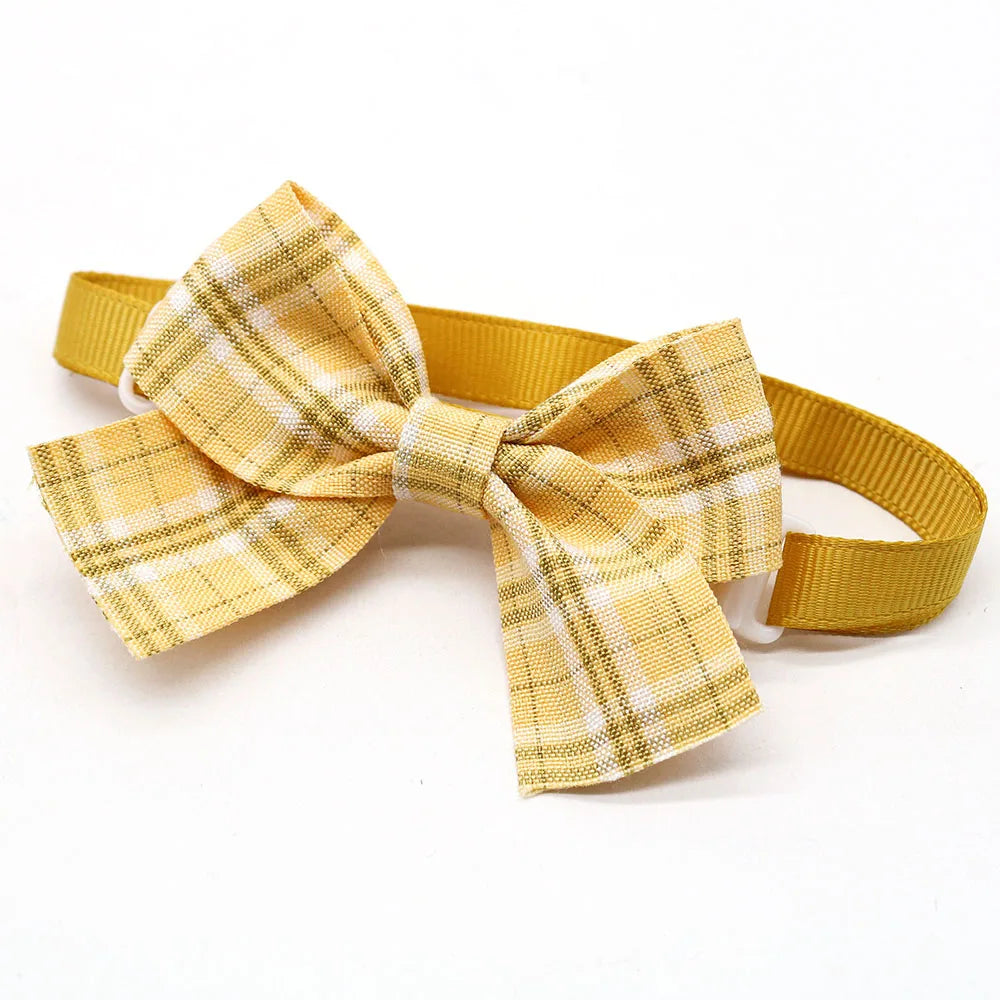 MRUQ Pet 10Pcs Adjustable Plaid Dog Bow Ties Collection