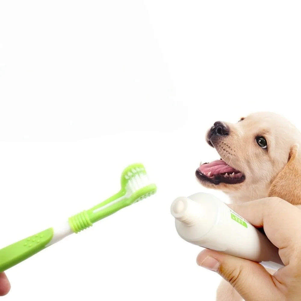 3-Sided Plastic Toothbrush For Dog And Cat Dental Cleaning