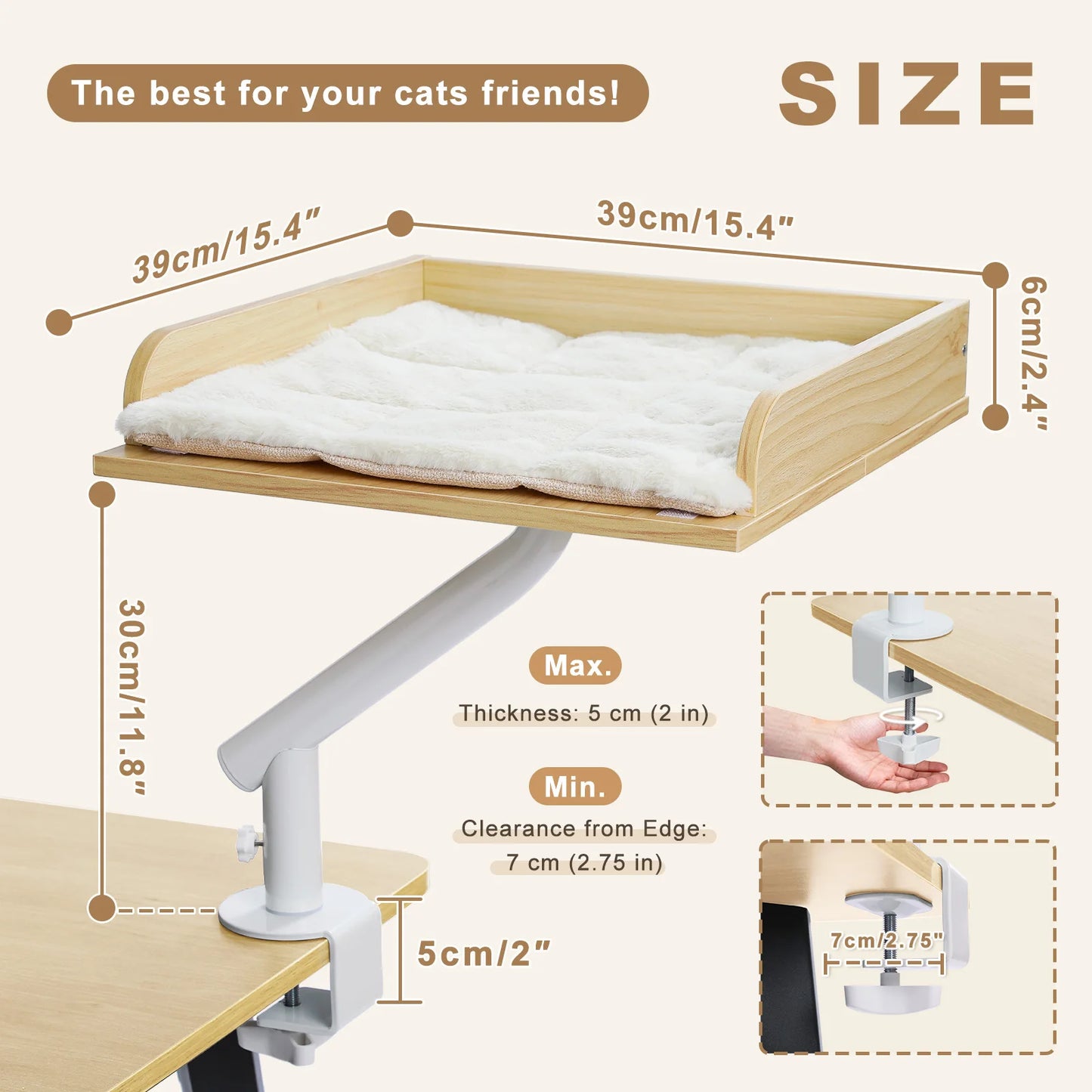 PAWZ Road Cat Desk Bed 360° Rotatable Stand Hammock