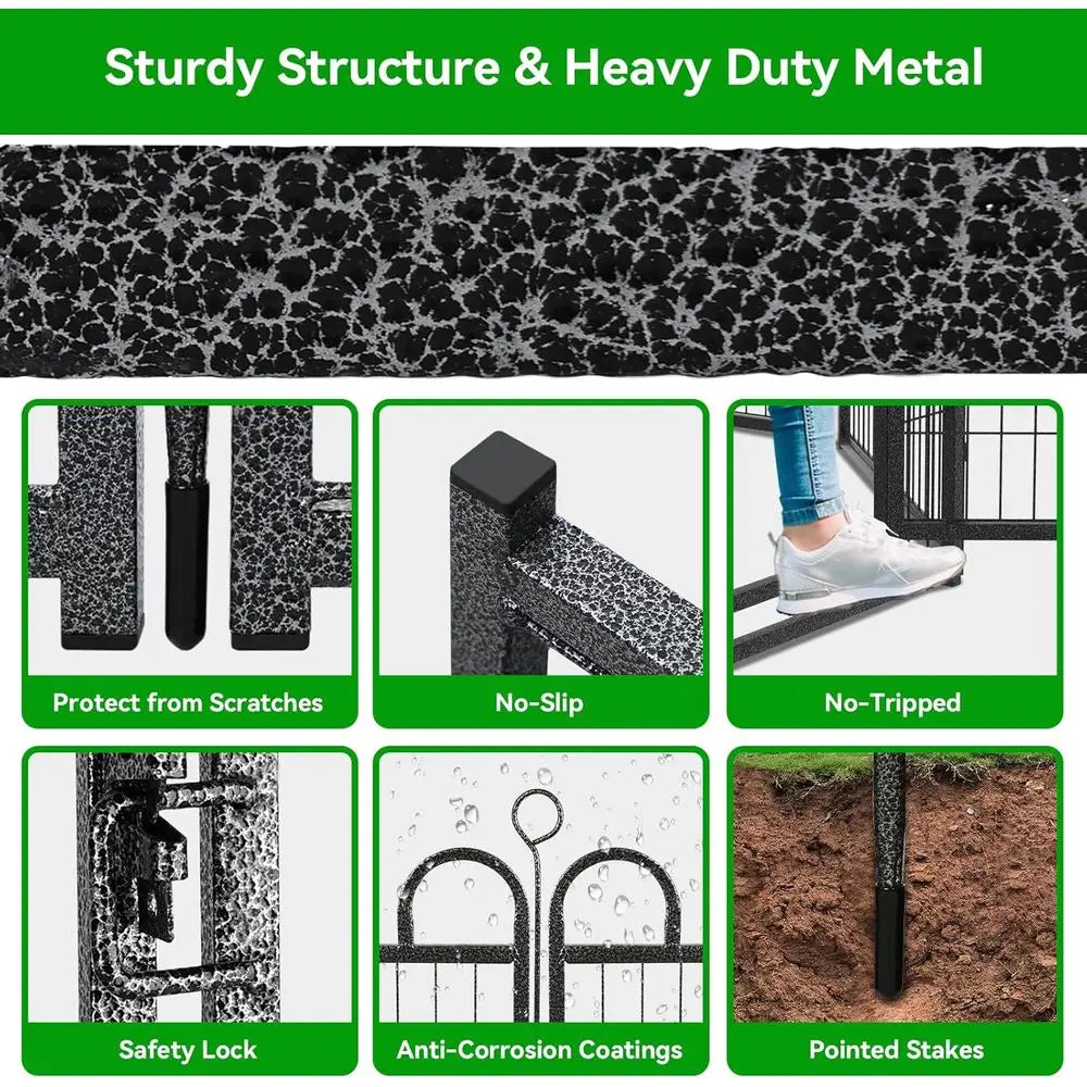 Durable Metal Dog Playpen Featuring Anti Rust Coating For Secure Outdoor Pets