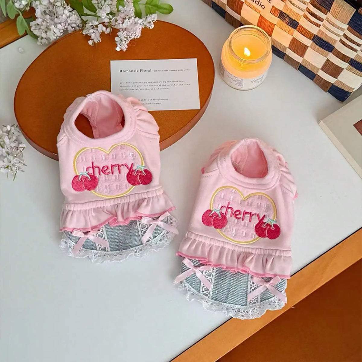 Small Dog Denim Skirt Vest Outfit Spring Pet Clothes Walking Travel Outdoor Fashion Apparel