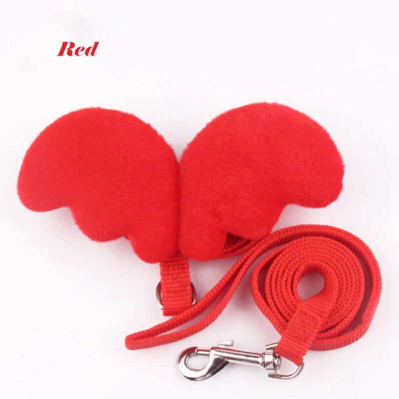 Cute Angel Wing Rabbit Harness And Leash For Pets Adjustable