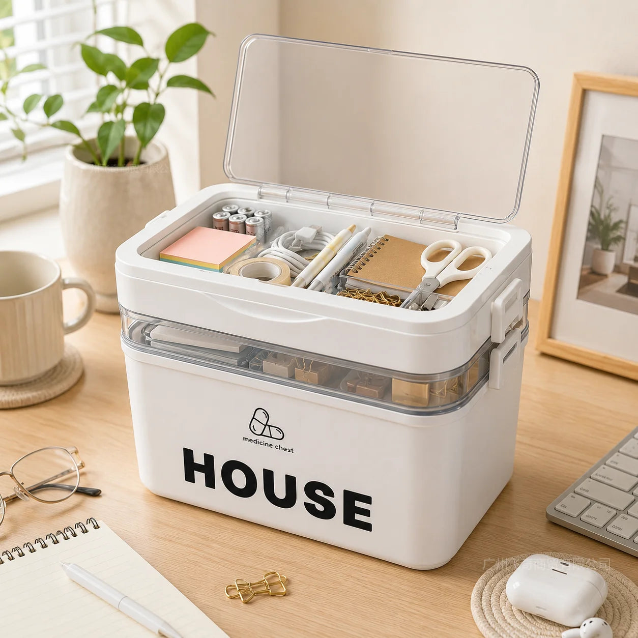 YX Large-Capacity First Aid Storage Box With Transparent Lid