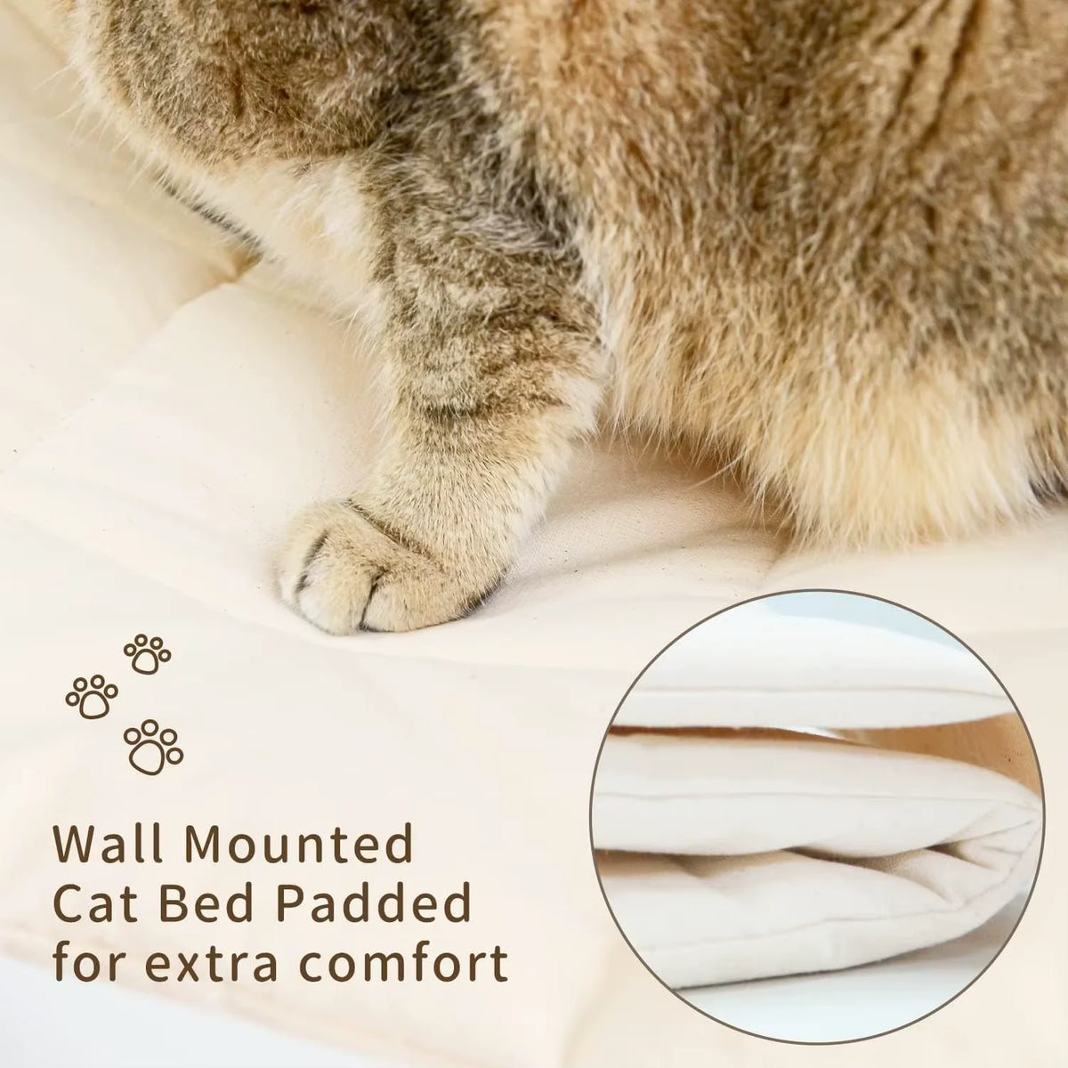 CWV Wall Mounted Cat Hammock With Sisal Scratching Perch