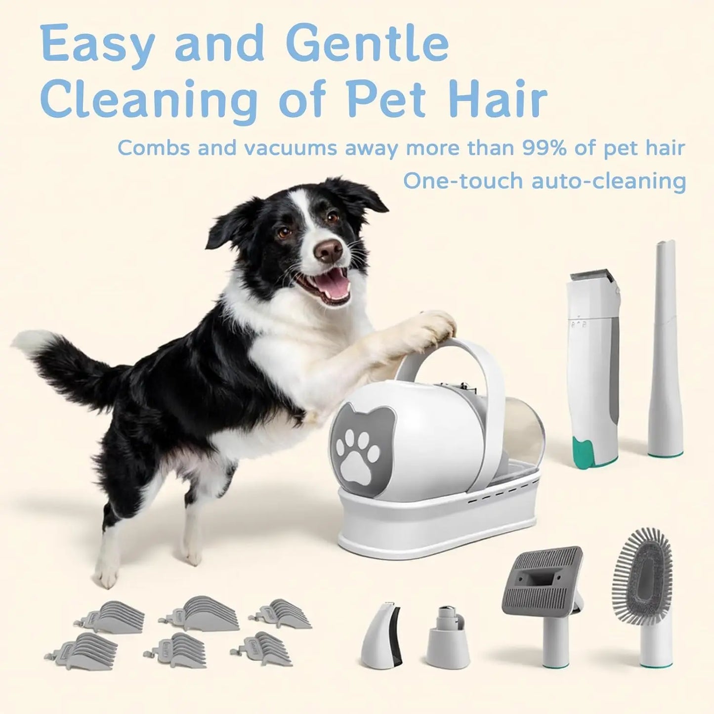 Dog Grooming Vacuum Kit 7 In 1 For Shedding Tools