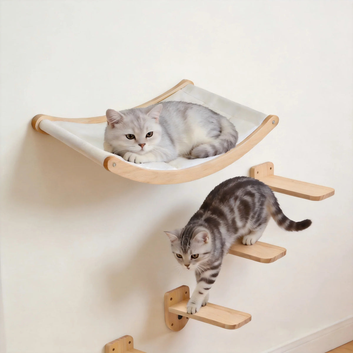 CWV Wall Mounted Cat Hammock With Sisal Scratching Perch