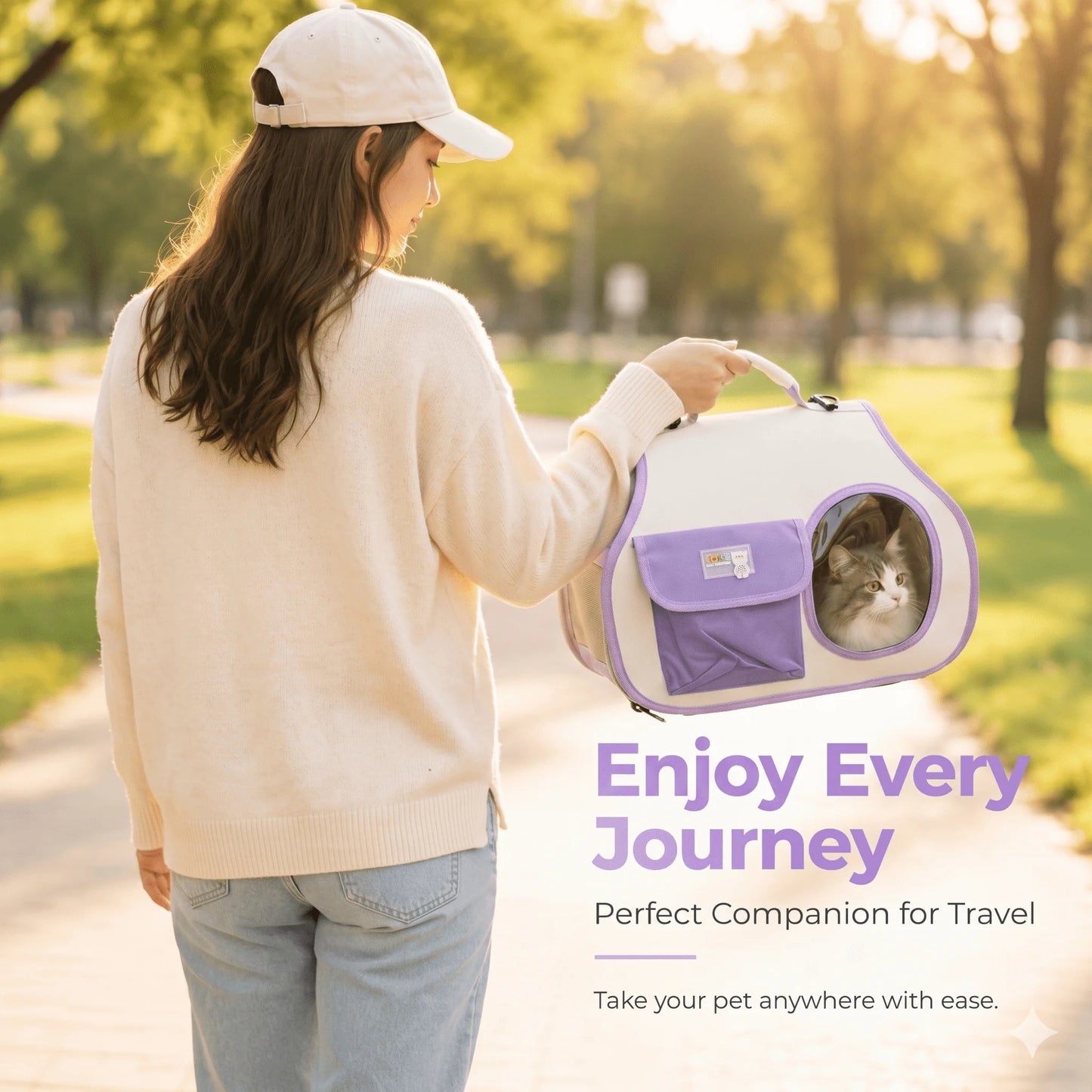 Breathable Cat Carrier Bag For Travel With Clear Window