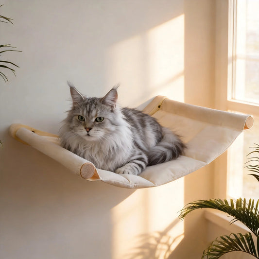 CWV Wall Mounted Cat Hammock With Sisal Scratching Perch