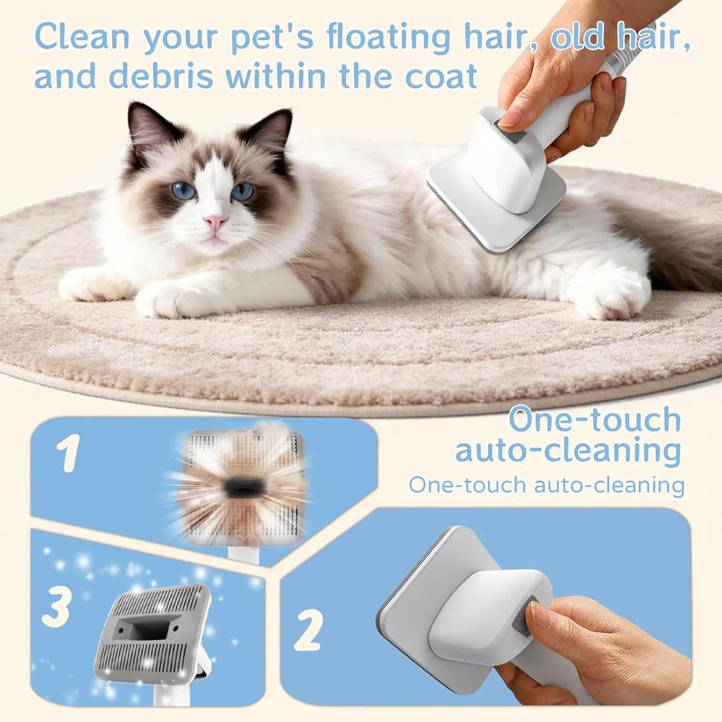 Dog Grooming Vacuum Kit 7 In 1 For Shedding Tools