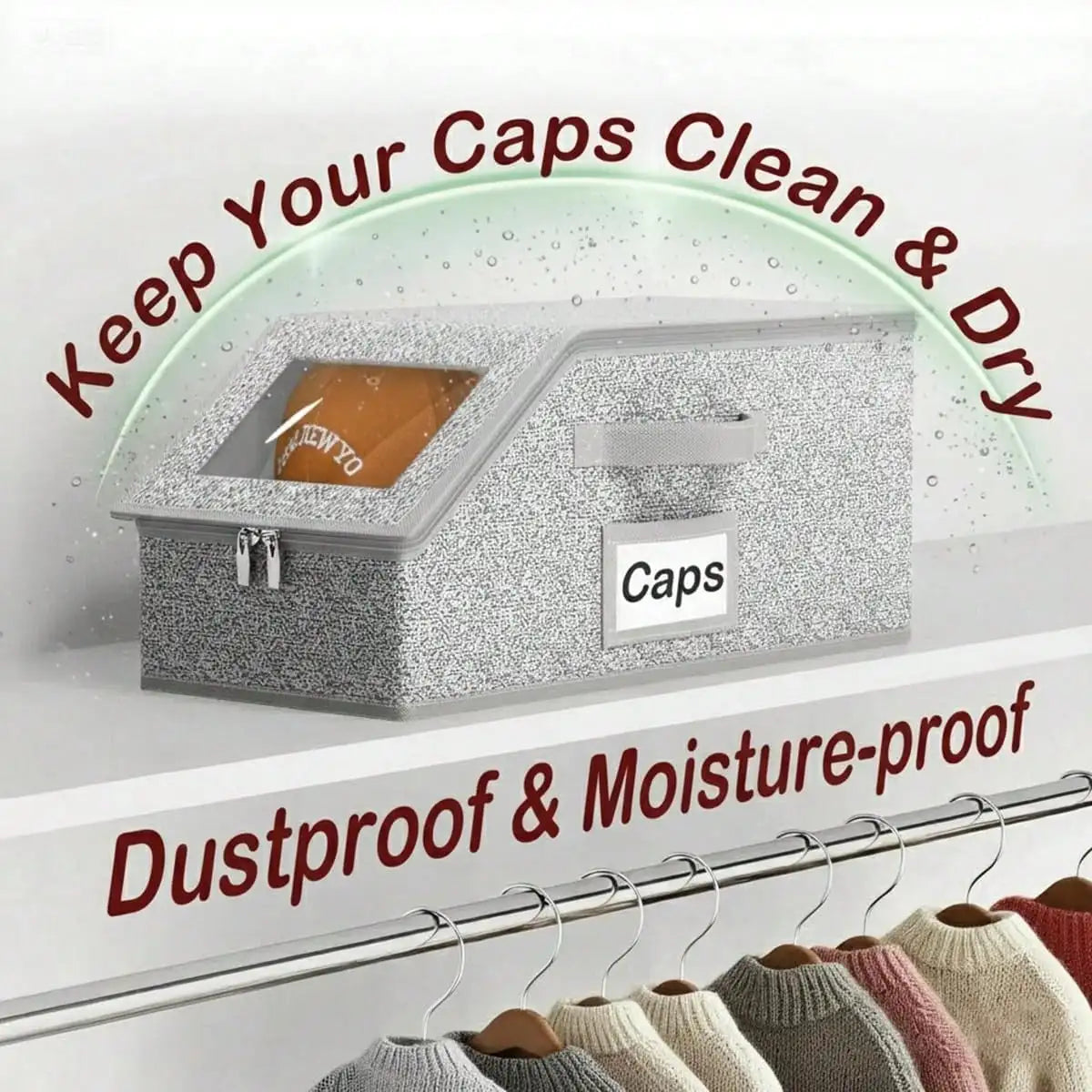 Stackable Hat Storage Box for 12 Hats, Foldable Fabric Organizer