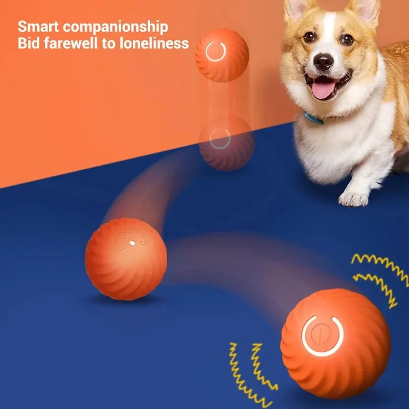 Automatic Moving Ball Dog Toy USB Interactive Chew Ball