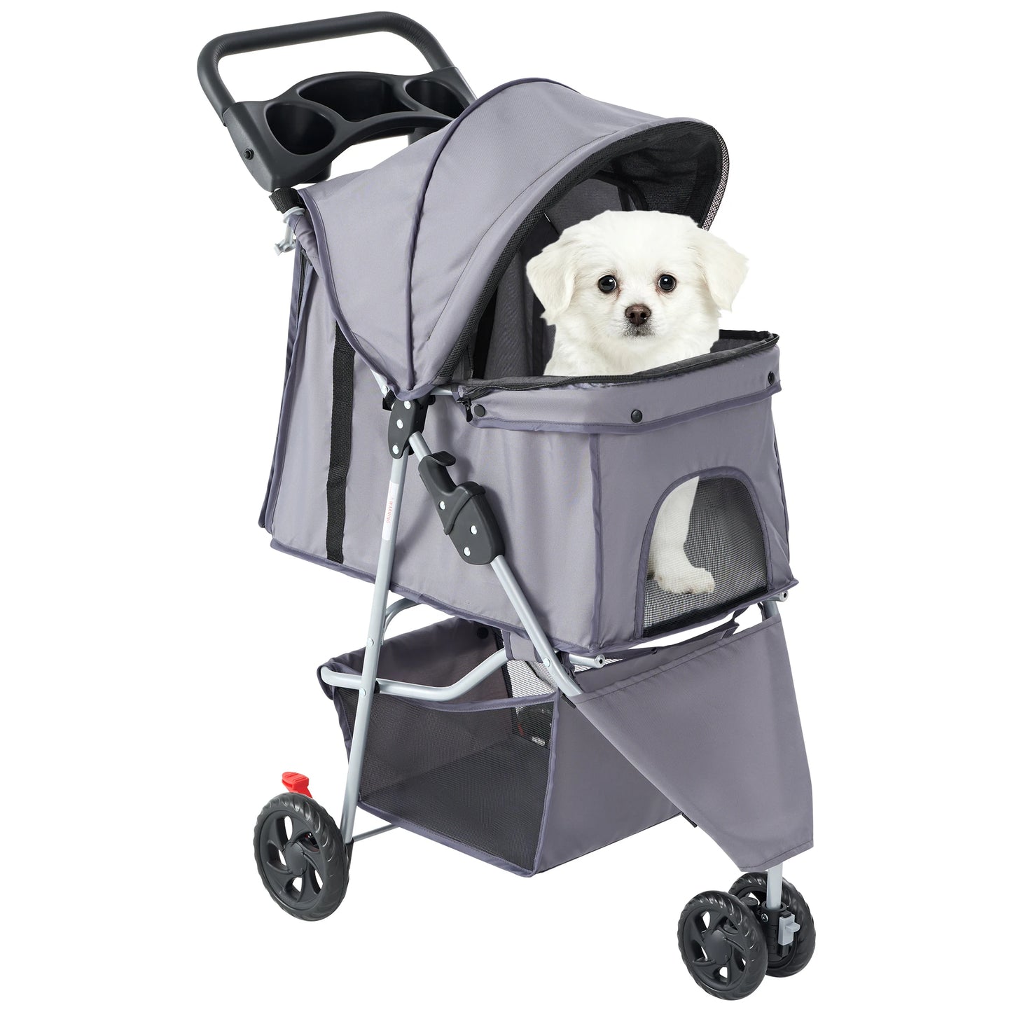 JHK Three-Wheel Foldable Pet Stroller for Small Dogs and Cats