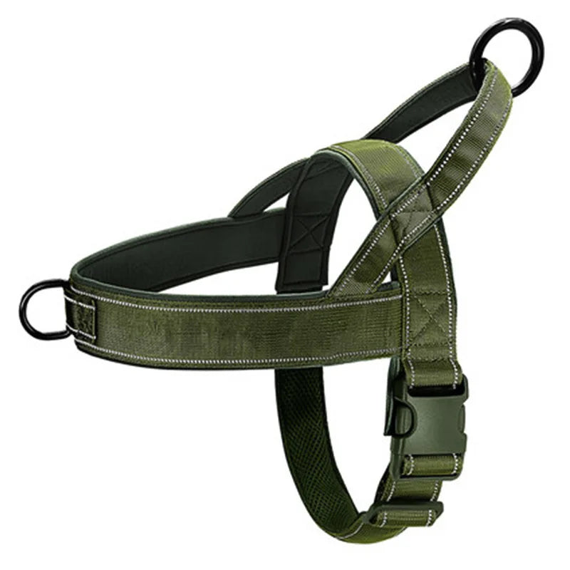 Tactical Anti Pull Dog Harness With Reflective 1000D Nylon