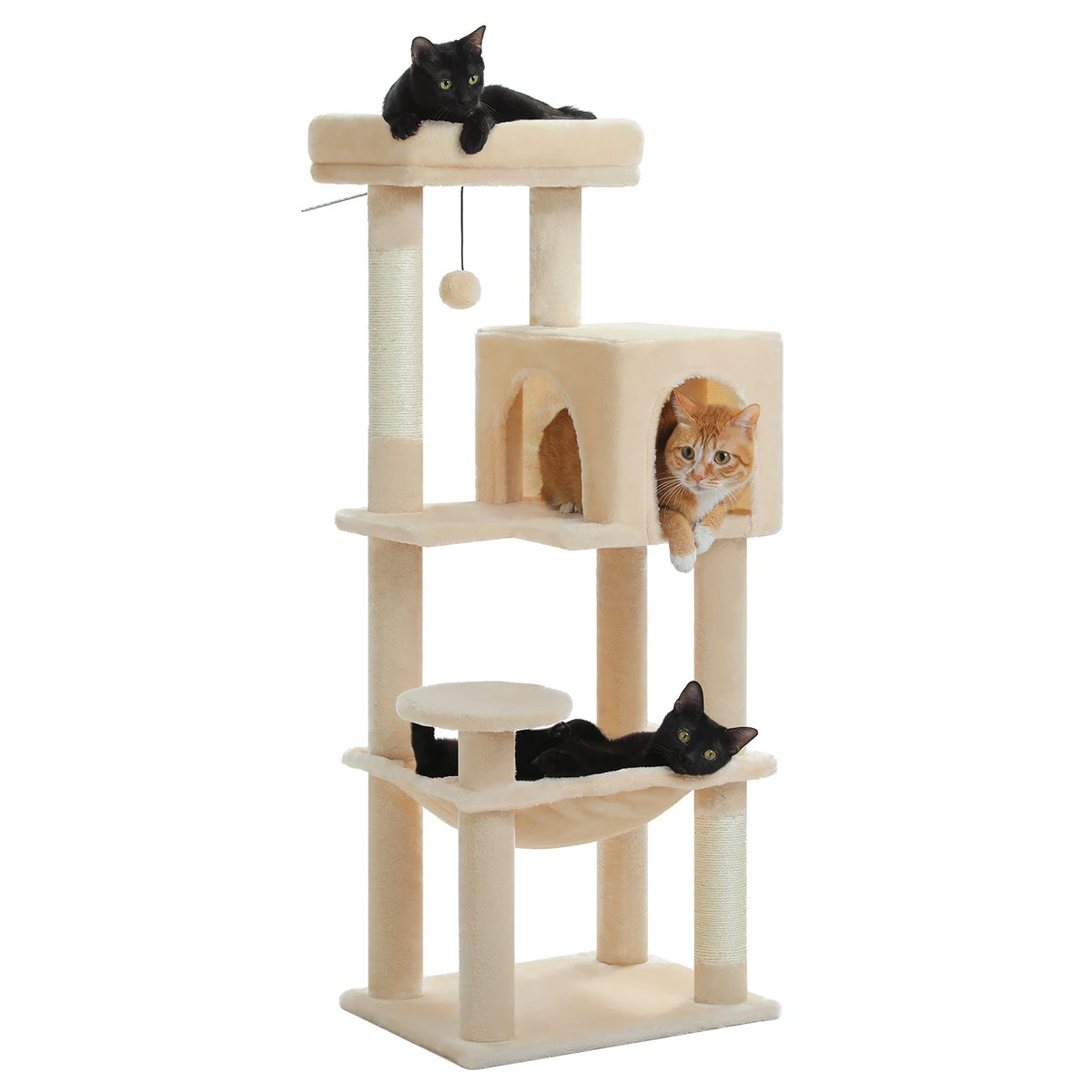 PEQULTI Multi-Level Cat Tree Tower With Scratching Posts And Condo