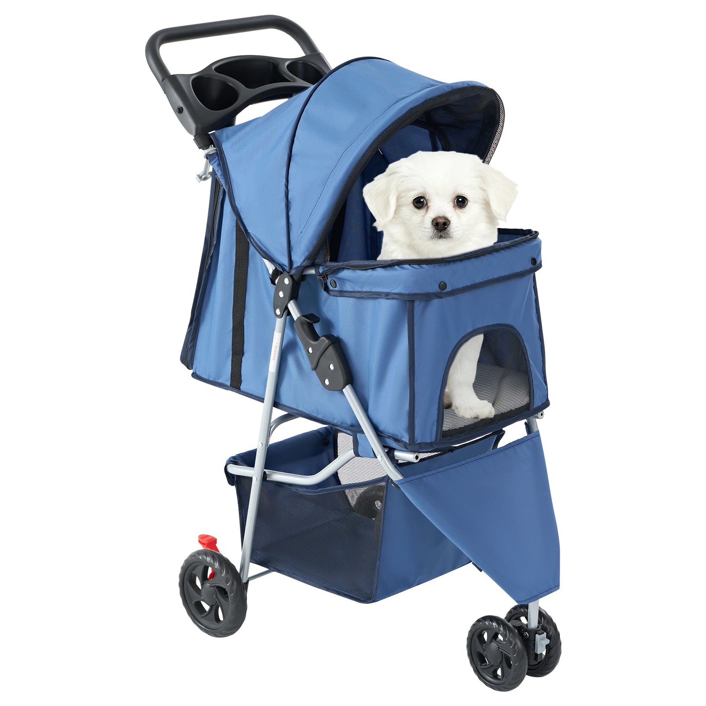 JHK Three-Wheel Foldable Pet Stroller for Small Dogs and Cats