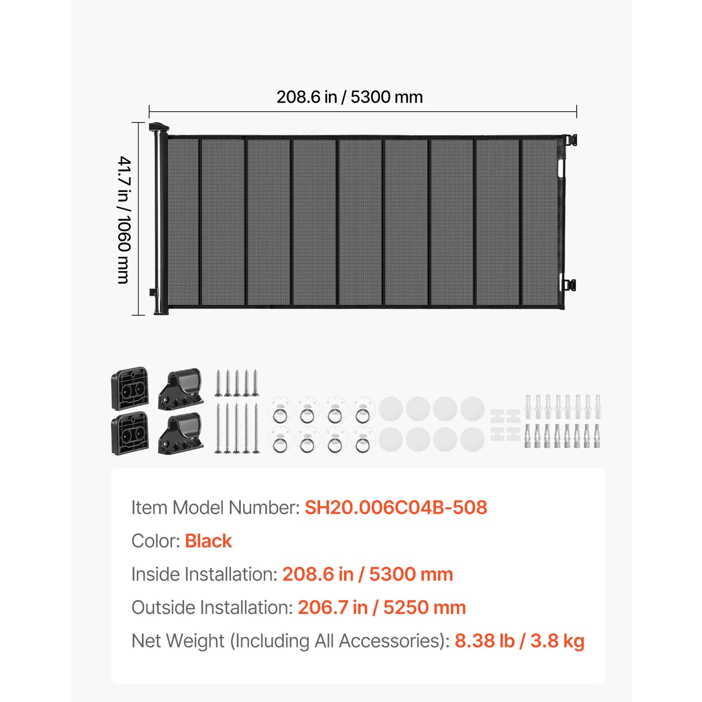 SucceBuy Retractable Baby Gate Featuring Secure Walk Through Barrier