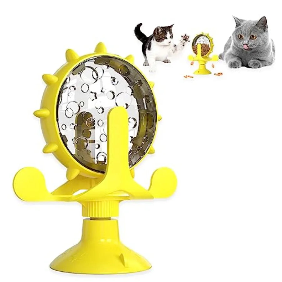 Rotating Interactive Cat And Dog Treat Dispenser Feeder Toy