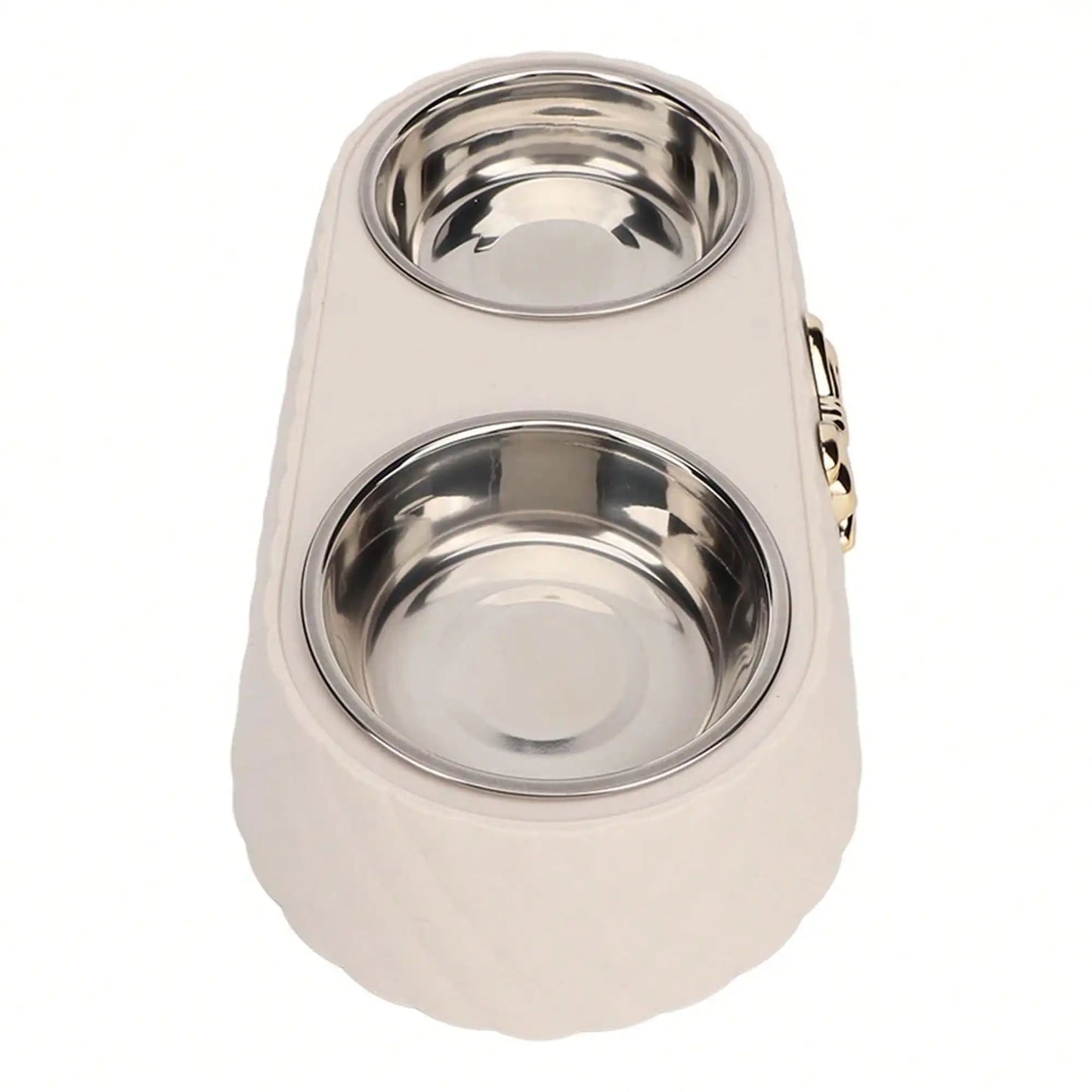 Double Stainless Steel Pet Bowl With Anti Slip Base