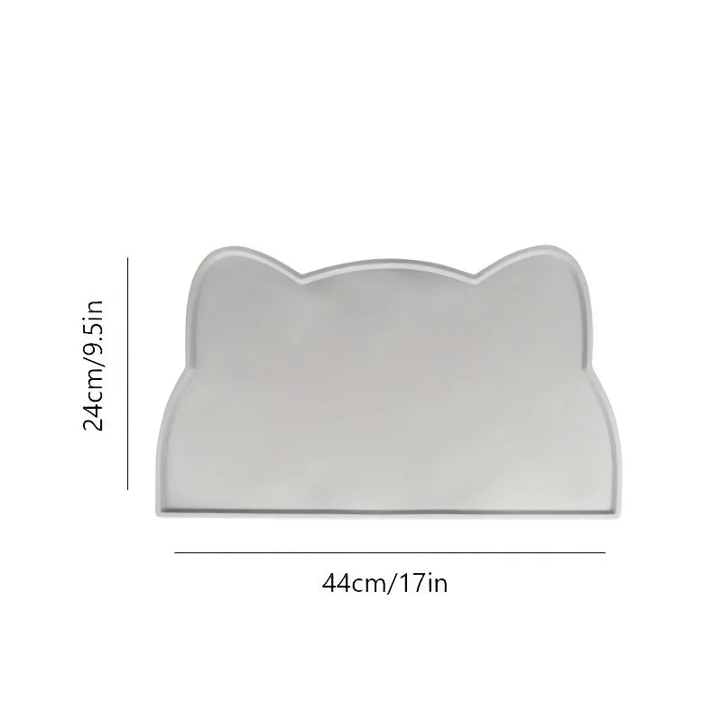 Thin Silicone Waterproof Pet Feeding Mat With Raised Edge