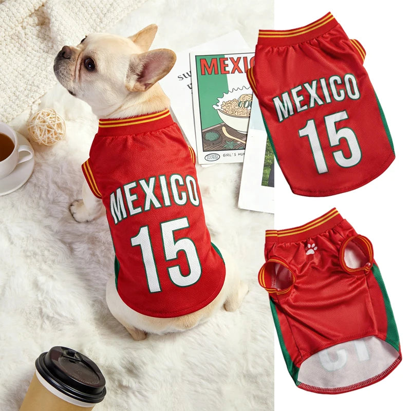 Mesh Breathable Dog Clothes Jersey for Schnauzer Large Pets Summer