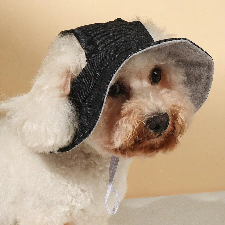 Polyester Pet Sun Hat With Ear Holes Adjustable Anti Slip