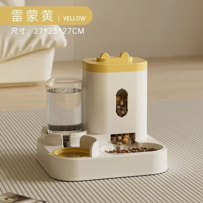Automatic Dog Cat Feeder With Water Fountain And Ample Capacity