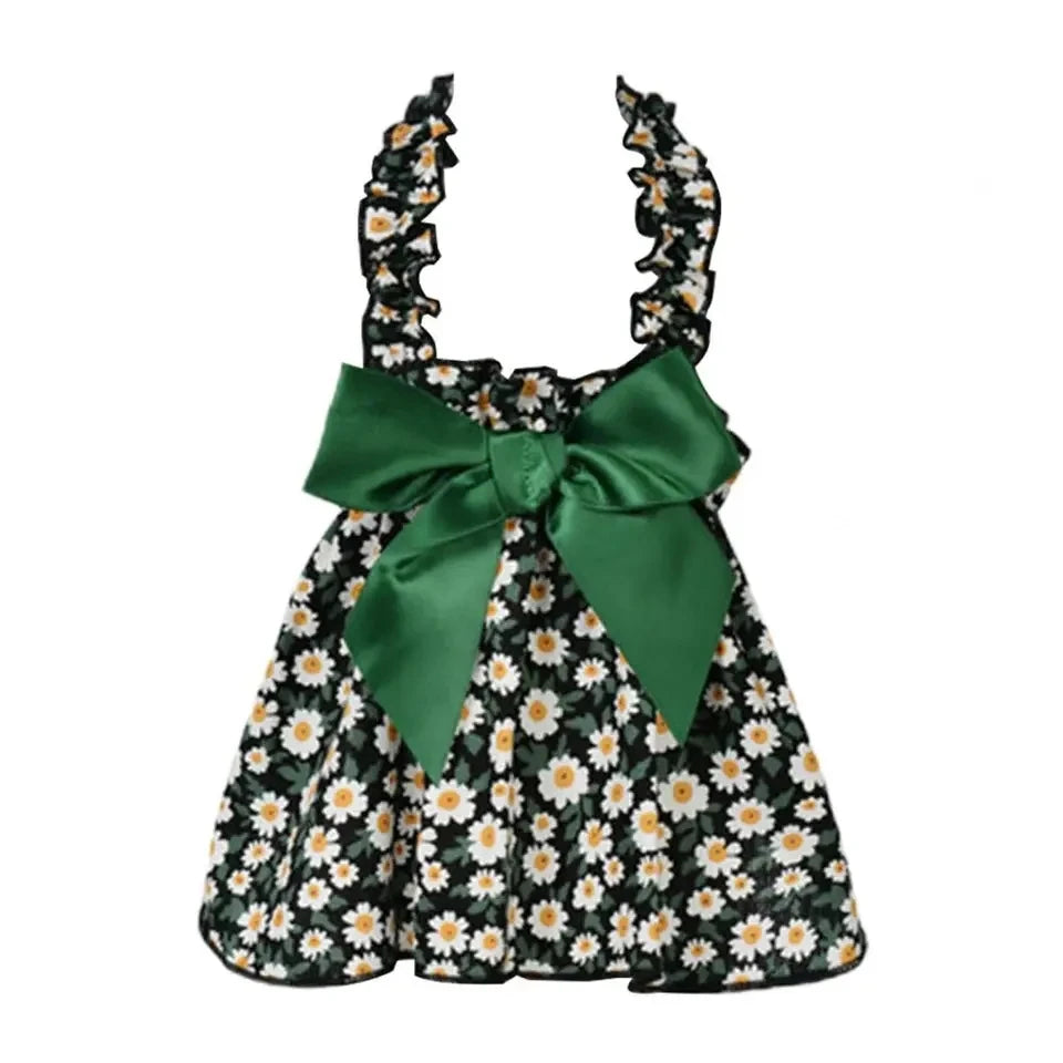 Fashion Cat And Dog Dress Sleeveless Floral Style For Pets