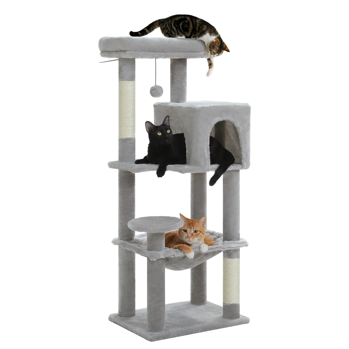 PEQULTI Multi-Level Cat Tree Tower With Condo And Scratching Posts
