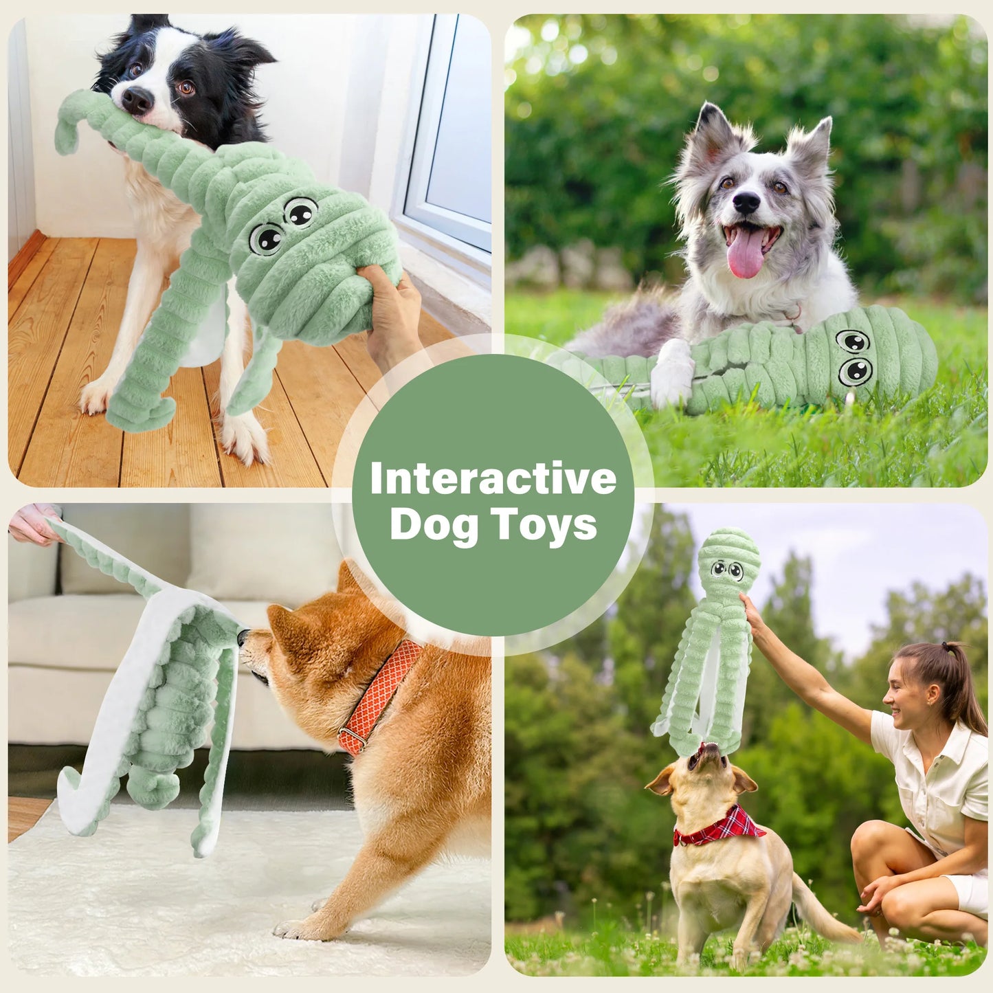 Squeaky Plush Dog Toy Grinding Teeth Chewing Toy Interactive