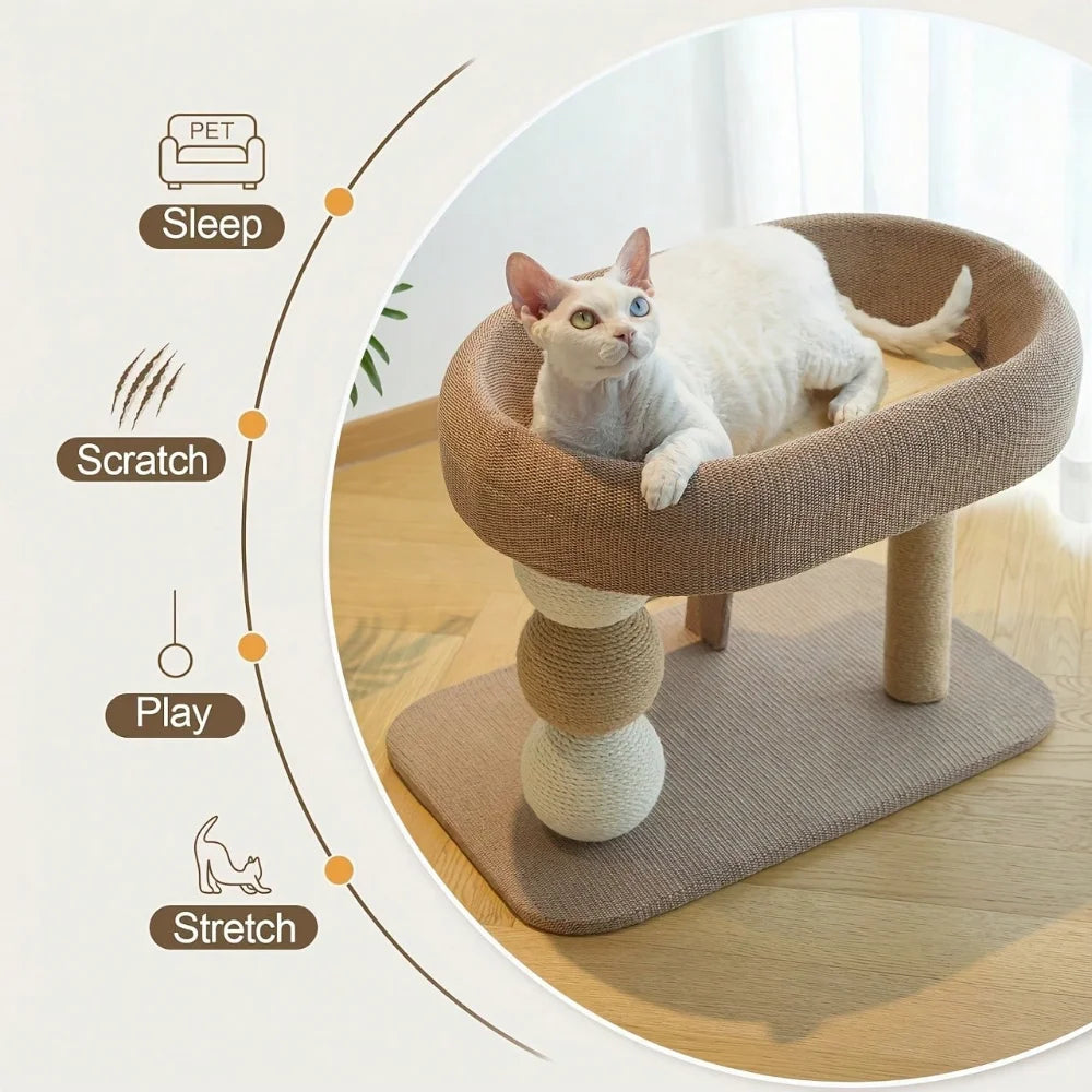 XMSJ Multi-Level Cat Tree With Scratching Post And Bed