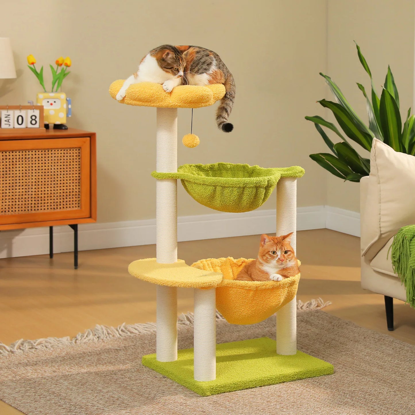 PAWZ Road Flower Cat Tree With Hammocks And Scratching Posts