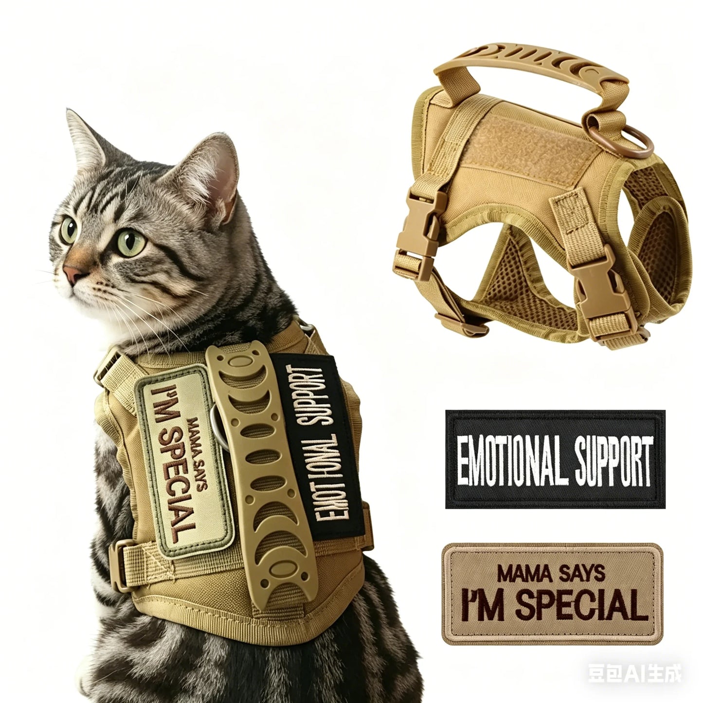 Safe Tactical Cat Harness Vest for Cats and Small Dogs