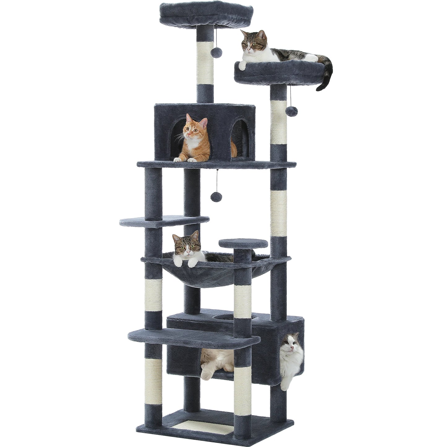 PEQULTI Multi Level Cat Tree Tower With Scratching Posts Condo