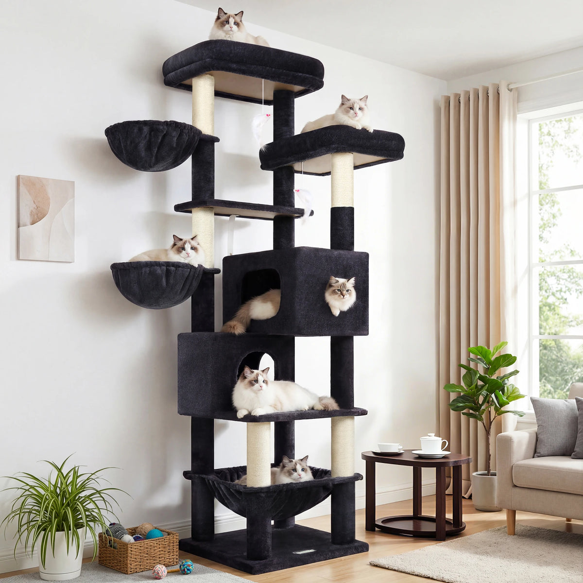 GLOBLAZER Multilevel Cat Tree With Condos And Hammocks