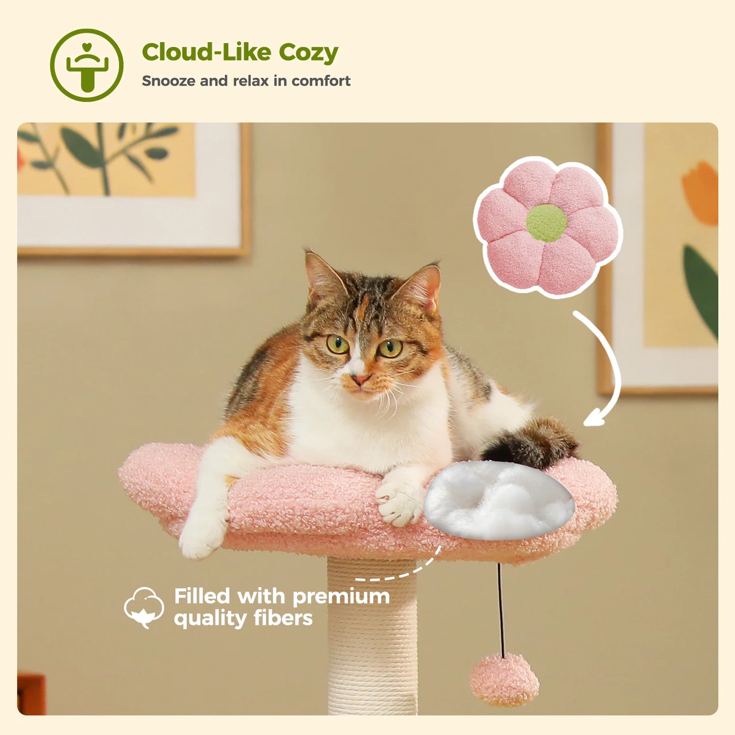 PAWZ Road Flower Cat Tree With Hammocks And Scratching Posts