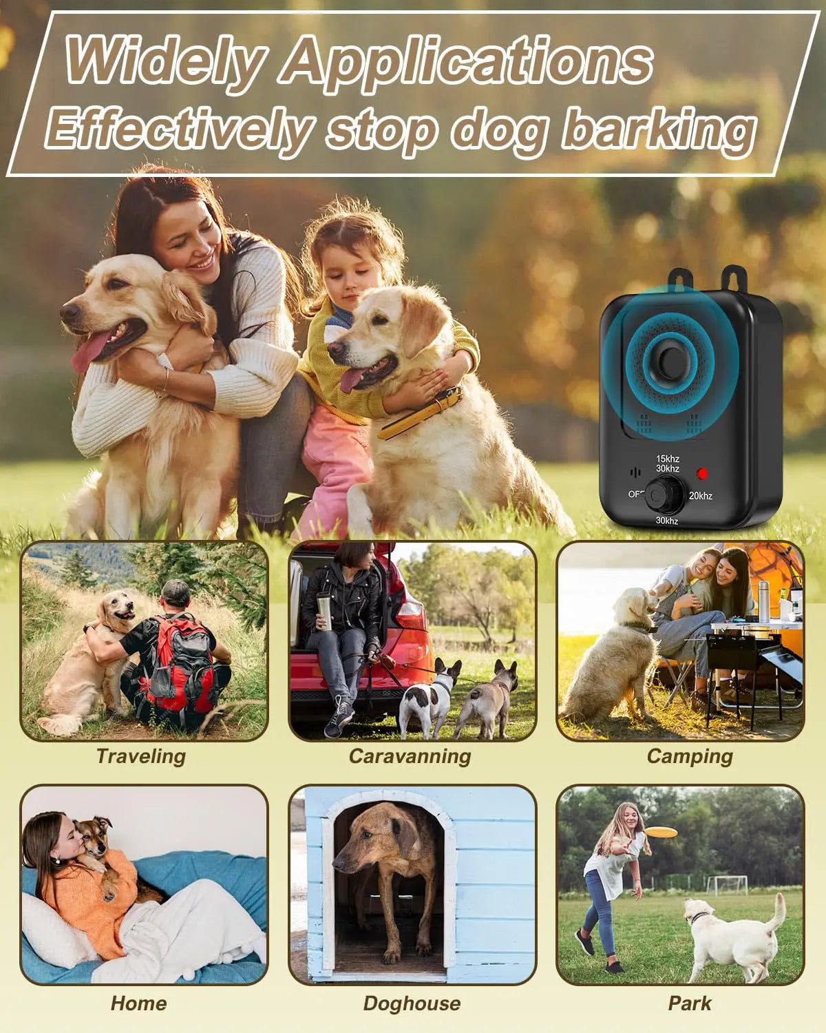 PetEdu Automatic Dog Bark Deterrent Rechargeable Ultrasonic Bark Control