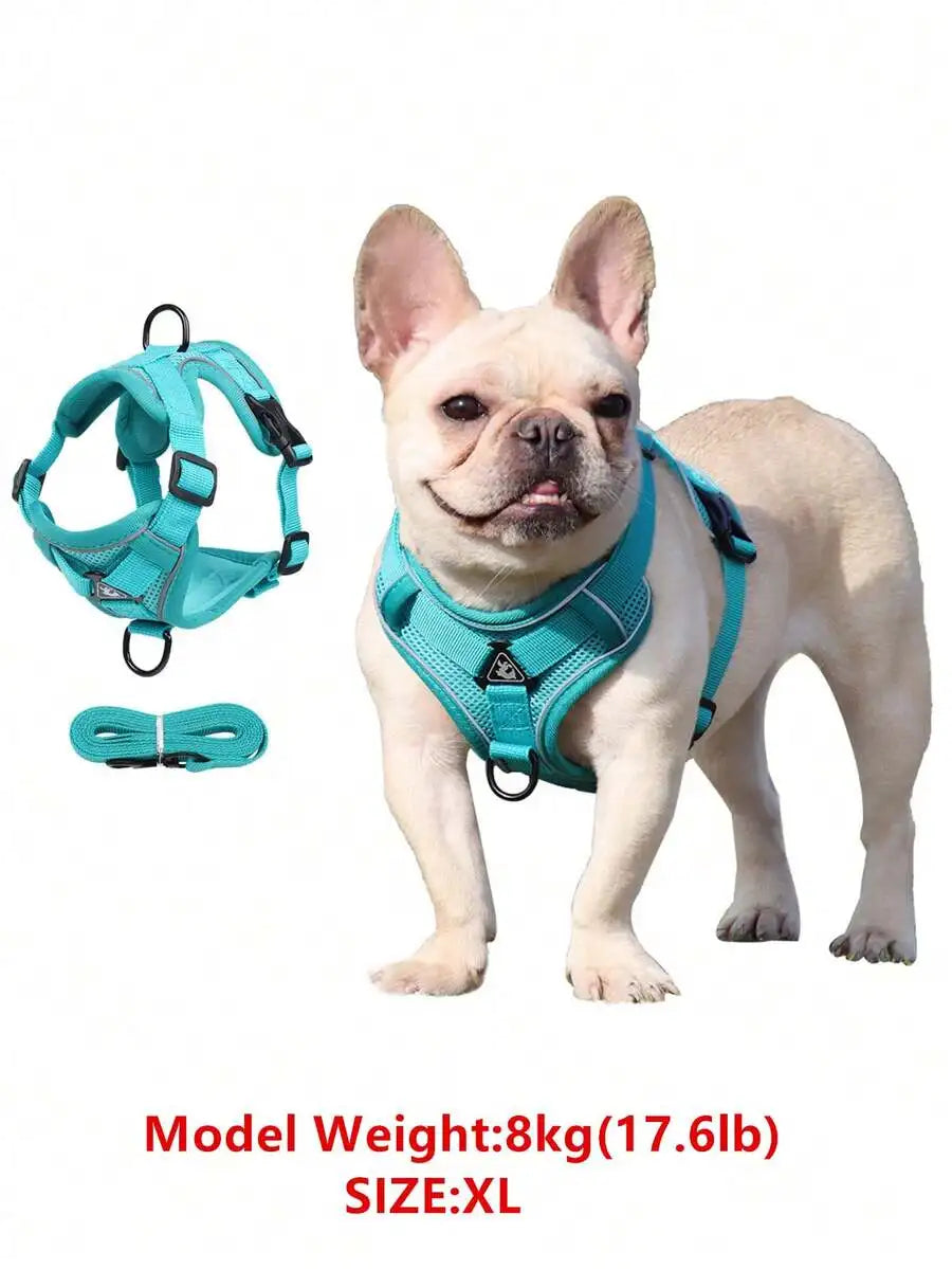 Reflective Pet Harness And Leash Set For Dogs And Cats