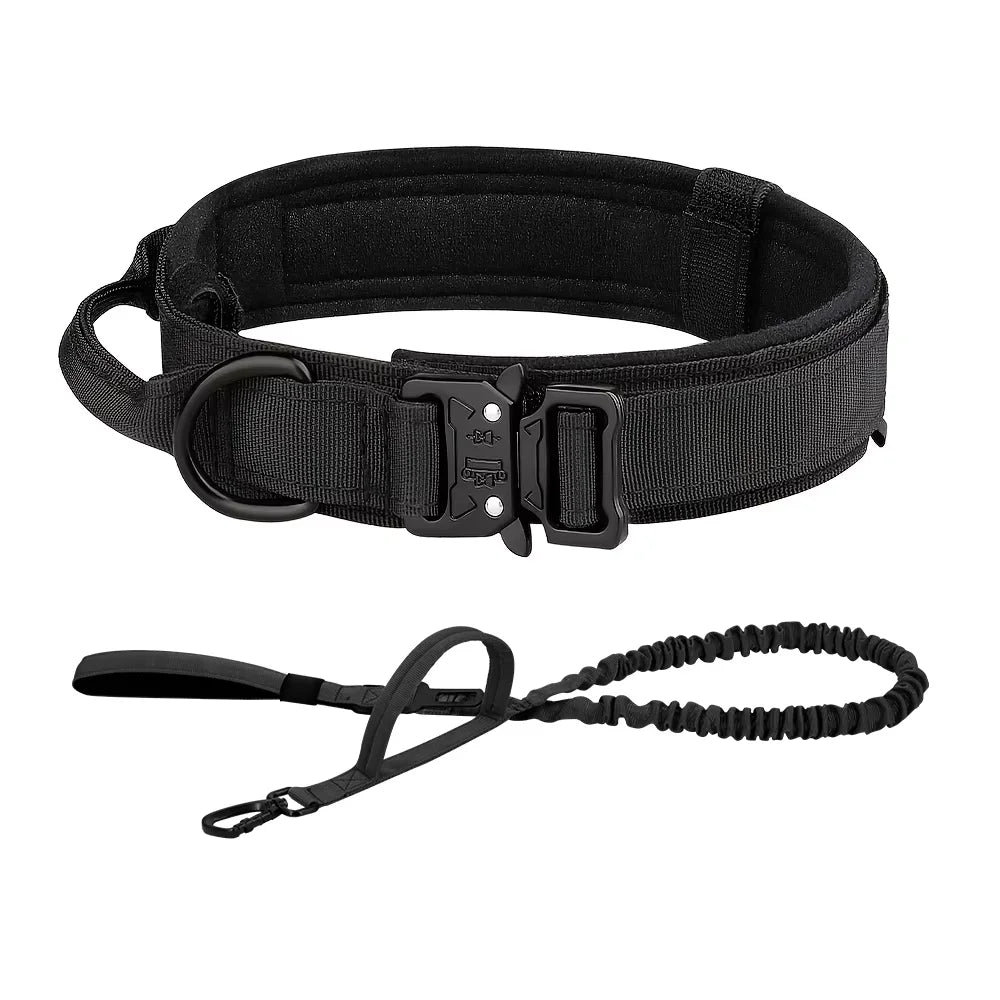 Adjustable Tactical Dog Collar And Leash Set With Control Handle