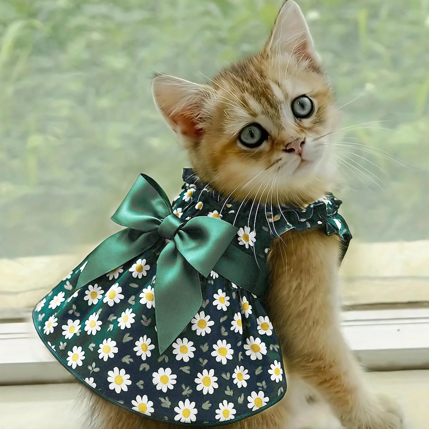 Fashion Cat And Dog Dress Sleeveless Floral Style For Pets