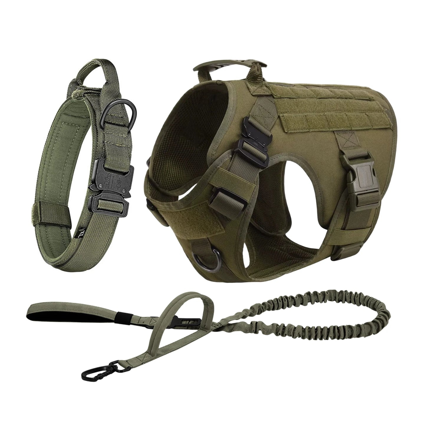 Tactical Dog Harness With Molle Pouches For Medium And Large