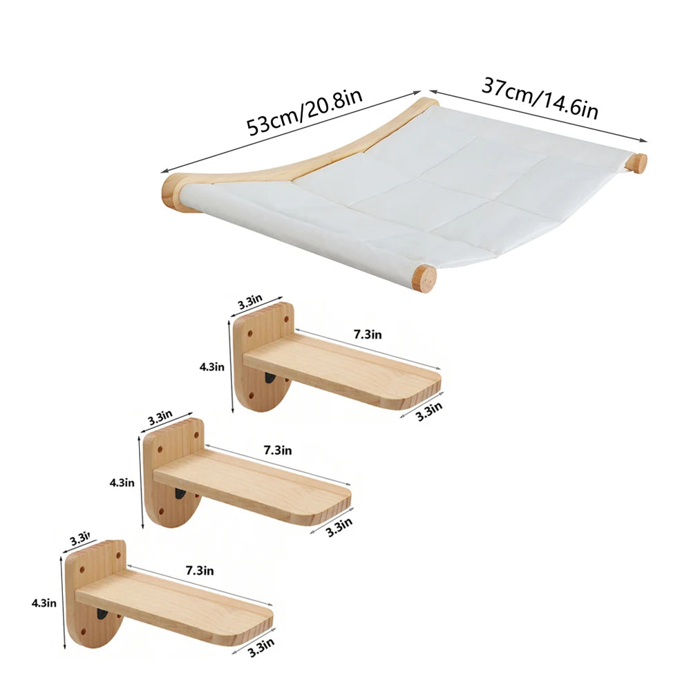 CWV Wall Mounted Cat Hammock With Sisal Scratching Perch