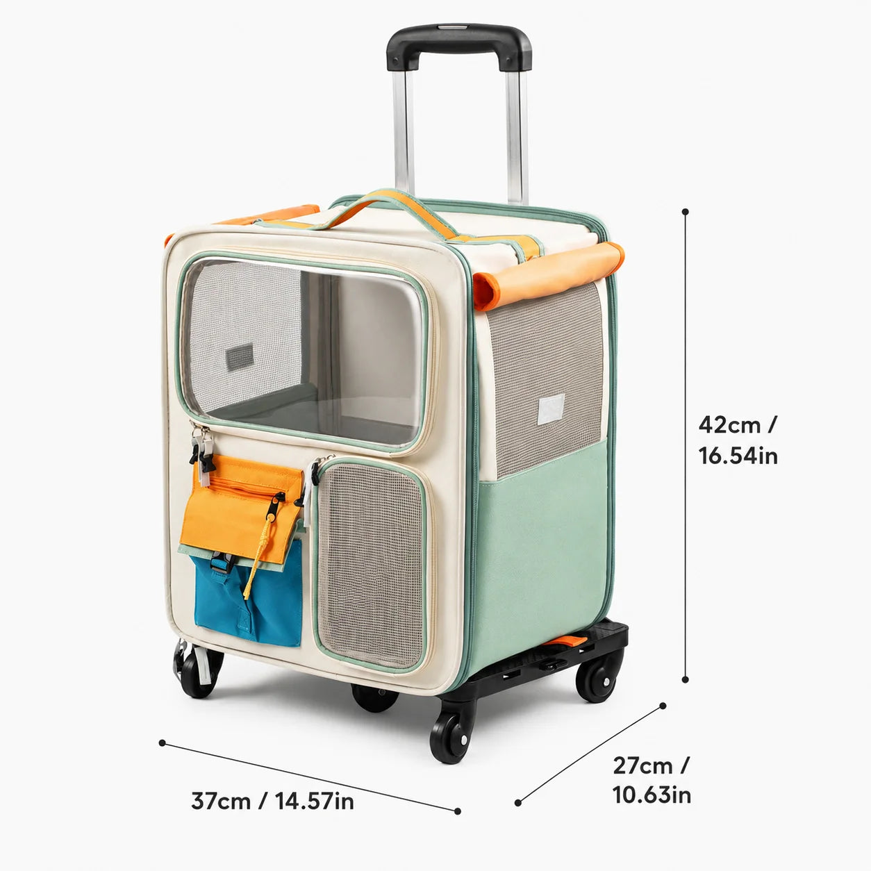 Pet Carrier On Wheels With Telescopic Handle And Window